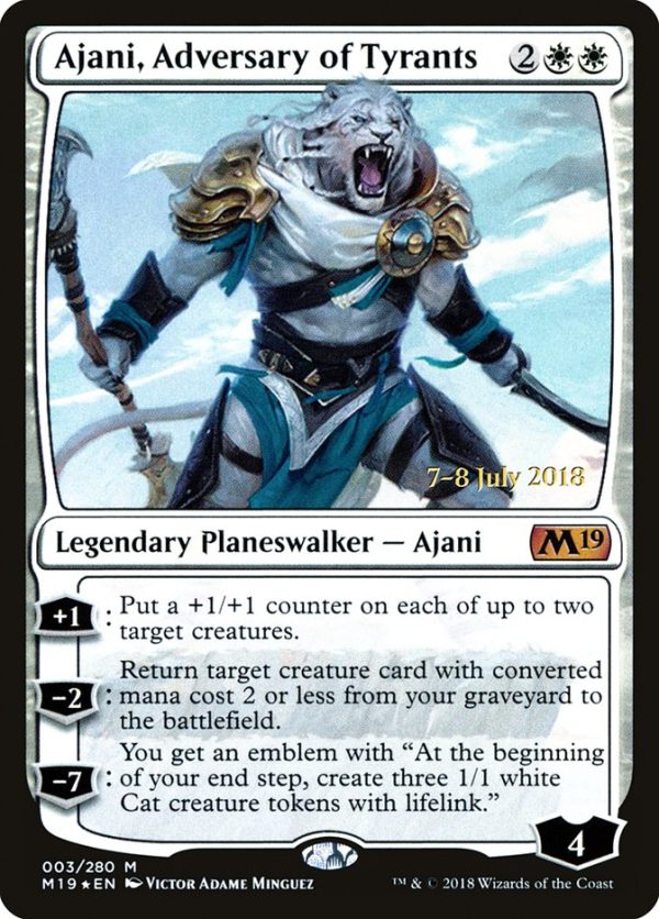 Ajani, Adversary of Tyrants [Core Set 2019 Prerelease Promos] on Sale