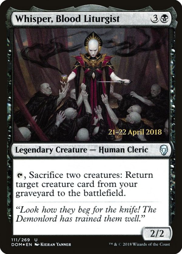 Whisper, Blood Liturgist [Dominaria Prerelease Promos] Fashion